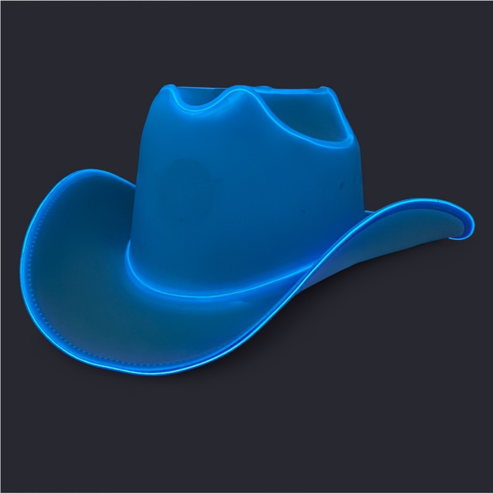 Electric Blue LED Cowboy Hat